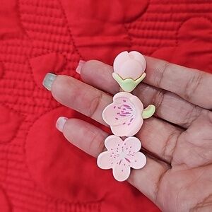 One sakura peach blossom hair clip